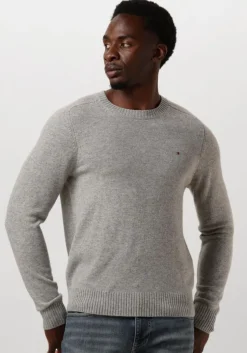 lichtgrijze tommy hilfiger trui lambswool crew neck