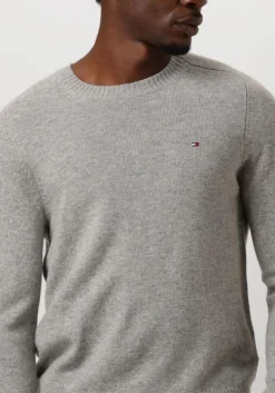 lichtgrijze tommy hilfiger trui lambswool crew neck