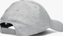 lichtgrijze tommy hilfiger pet th monotype jersey 6 panel cap