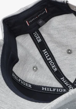 lichtgrijze tommy hilfiger pet th monotype jersey 6 panel cap