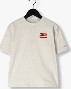 lichtgrijze tommy hilfiger t-shirt hilfiger flag terry emb tee ss
