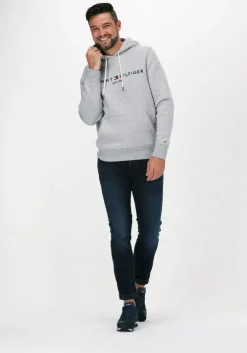 lichtgrijze tommy hilfiger sweater tommy logo hoody