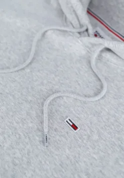 lichtgrijze tommy jeans sweater tjm regular fleece hoodie