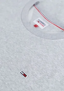 lichtgrijze tommy jeans sweater tjm regular fleece c neck