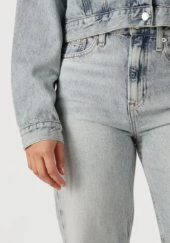 lichtgrijze tommy jeans straight leg jeans layla hr slim str bi6012