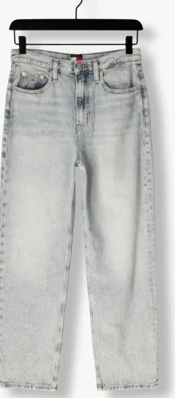 lichtgrijze tommy jeans straight leg jeans layla hr slim str bi6012