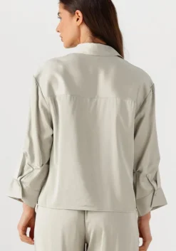 lichtgrijze withblack blouses wblpaddie sateen shirt