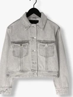 lichtgrijze withblack jack wblabigale denim jacket