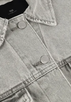 lichtgrijze withblack jack wblabigale denim jacket