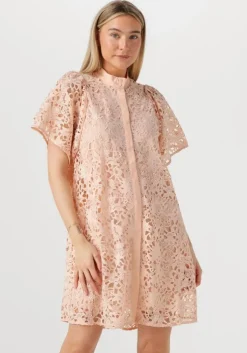 lichtroze bruuns bazaar midi jurk philly dress