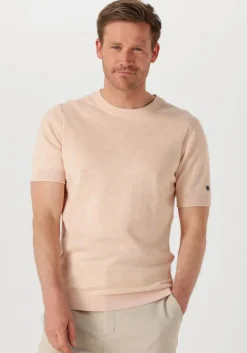 lichtroze cast iron t-shirt cotton blend slub