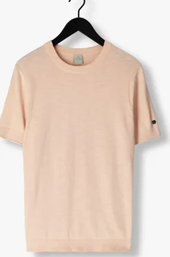 lichtroze cast iron t-shirt cotton blend slub