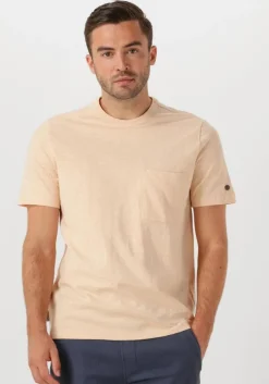 lichtroze cast iron t-shirt short sleeve r-neck regular fit cotton slub