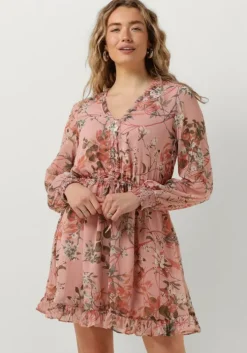 lichtroze guess mini jurk ss vanessa flare dress