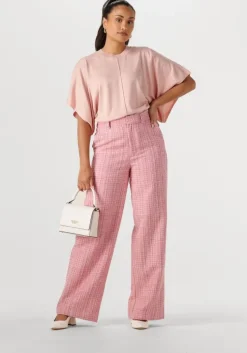 lichtroze neo noir pantalon emmett glitz boucle pants