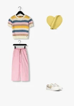 lichtroze nono pantalon sayla twill palazzo pants + braided cord