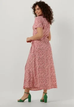 lichtroze object midi jurk objema elise s/s long wrap dress