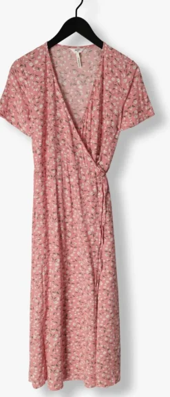 lichtroze object midi jurk objema elise s/s long wrap dress