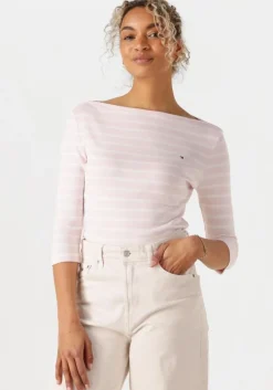 lichtroze tommy hilfiger t-shirt slim cody boat-nk 3/4slv