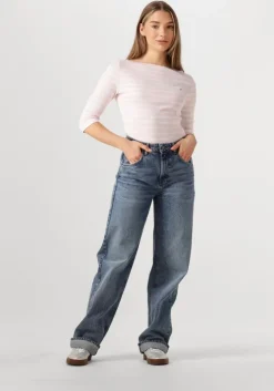 lichtroze tommy hilfiger t-shirt slim cody boat-nk 3/4slv