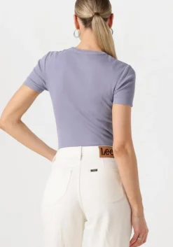 lila calvin klein t-shirt washed woven label rib fit tee