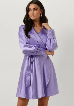 lila notre-v mini jurk nv-doris satin dress