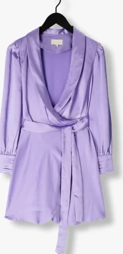 lila notre-v mini jurk nv-doris satin dress