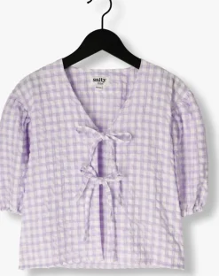 lila salty stitch blouses gingham blouse