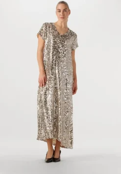 metallic bruuns bazaar midi jurk biara dress