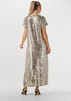 metallic bruuns bazaar midi jurk biara dress
