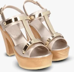 metallic jan jansen sandalen met hak floating mirror