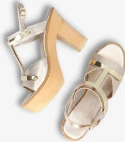 metallic jan jansen sandalen met hak floating mirror