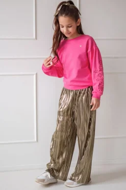 metallic like flo pantalon fenna flo plisse pants