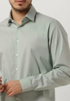 mint calvin klein klassiek overhemd poplin stretch slim shirt