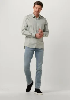 mint calvin klein klassiek overhemd poplin stretch slim shirt