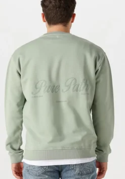 mint pure path sweater loose fit crewneck ls sweaters