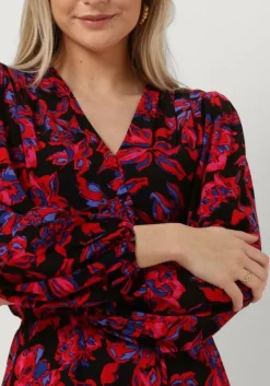 multi alix the label mini jurk ladies woven floral dress with smocked waist