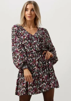 multi alix the label mini jurk ladies woven blurry flower wrap dress