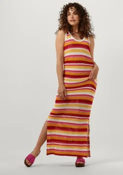 multi colourful rebel maxi jurk alizee crochette stripe maxi dress