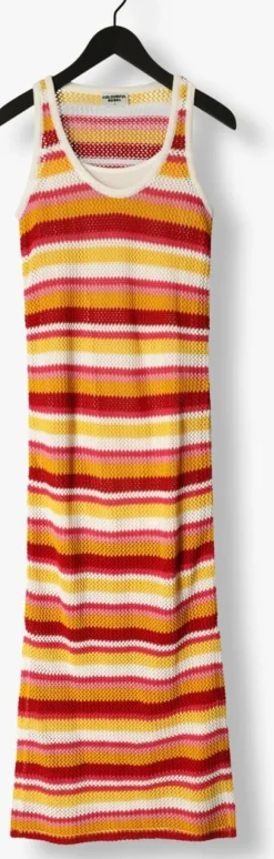 multi colourful rebel maxi jurk alizee crochette stripe maxi dress
