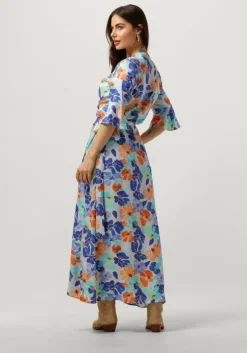 multi jansen amsterdam maxi jurk wp549 printed long wrap dress