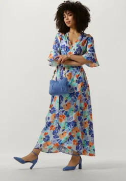 multi jansen amsterdam maxi jurk wp549 printed long wrap dress