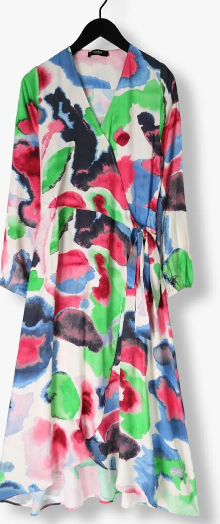 multi jansen amsterdam maxi jurk nienke jurk wm 564 wrap long puffed sleeve