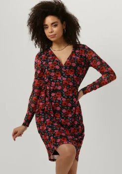 multi modström mini jurk binna print wrap dress