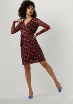 multi modström mini jurk binna print wrap dress