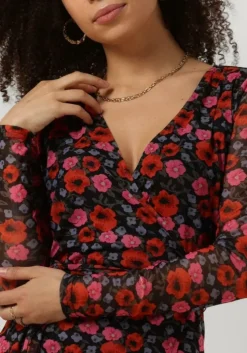 multi modström mini jurk binna print wrap dress