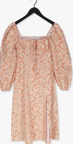 multi na-kd midi jurk cups detail cotton ls midi dress