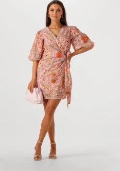 multi object mini jurk objholly 2/4 re short wrap dress 138