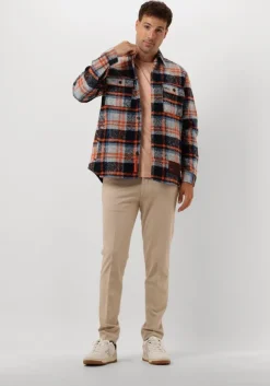 multi scotch & soda casual overhemd relaxed fit yarn-dyed fleece overshirt