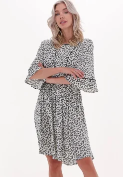 multi scotch & soda mini jurk t-shirt shape dress with flounce sleeves